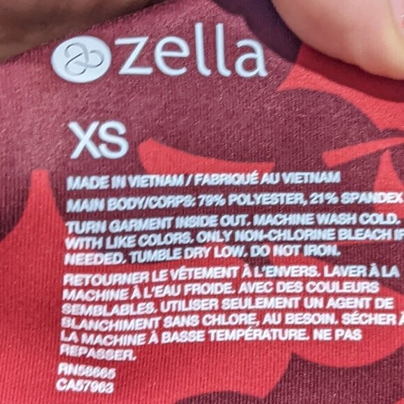 New Zella | Studio Lite Flex High Waist 7/8 Leggings Burgundy Camo - Picture 6 of 7